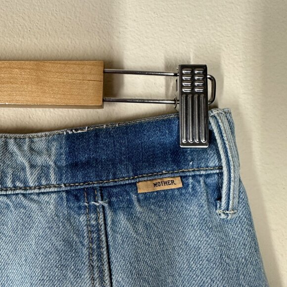 MOTHER Superior The Full Swing Fray Denim Skirt Womens Sz 27 I'm With The Band - Picture 9 of 14